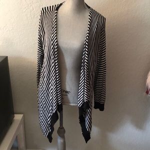 Black/White Striped Cardigan